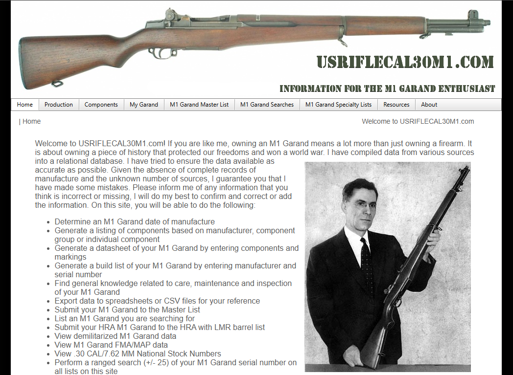Screenshot of the original resources site